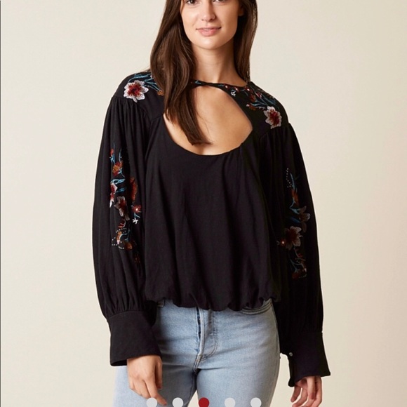 Free People Tops - NWT $128 Free People Lita Floral Cutout Top XS